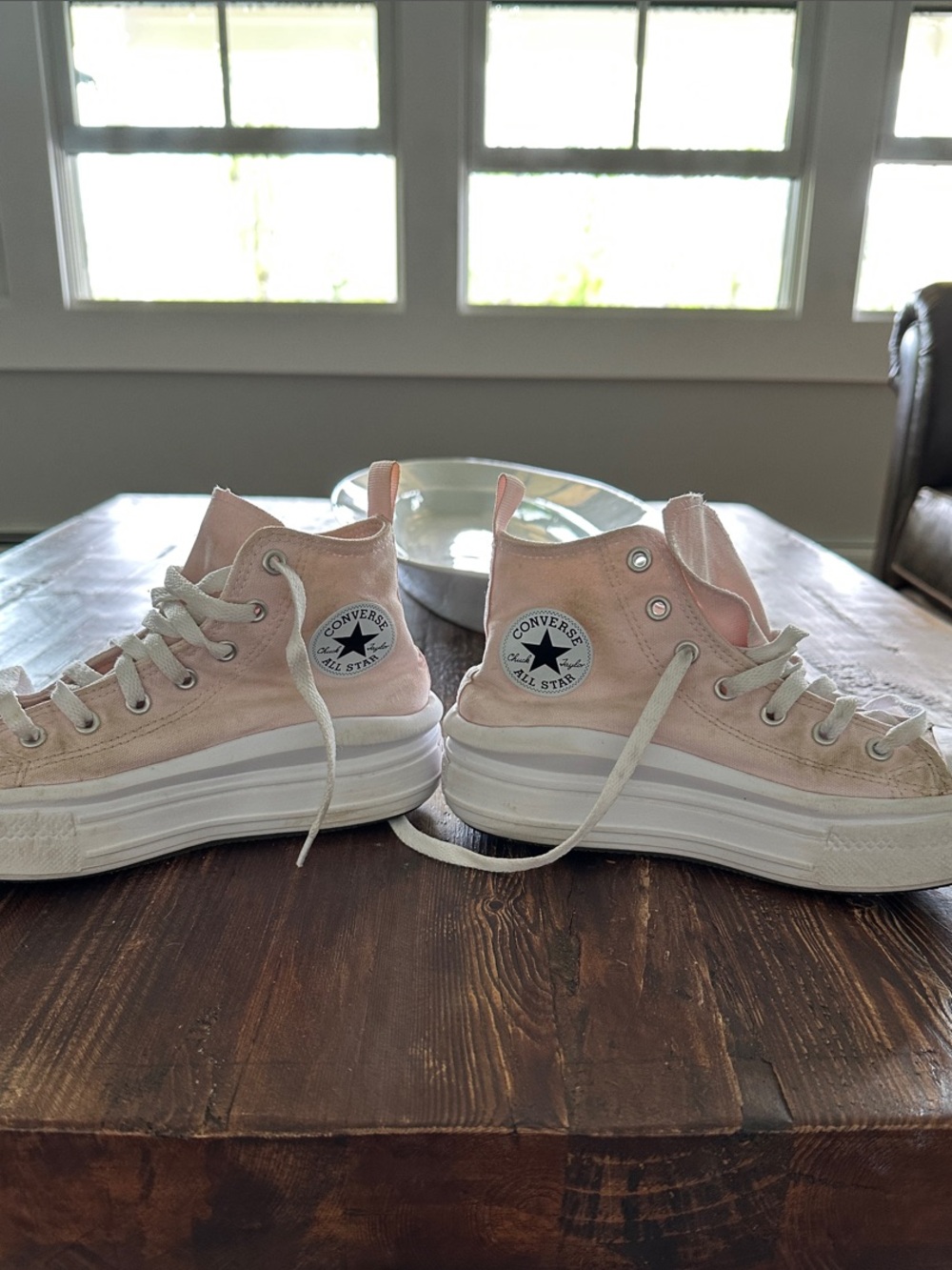 Converse Pink Platform High Top Sneakers